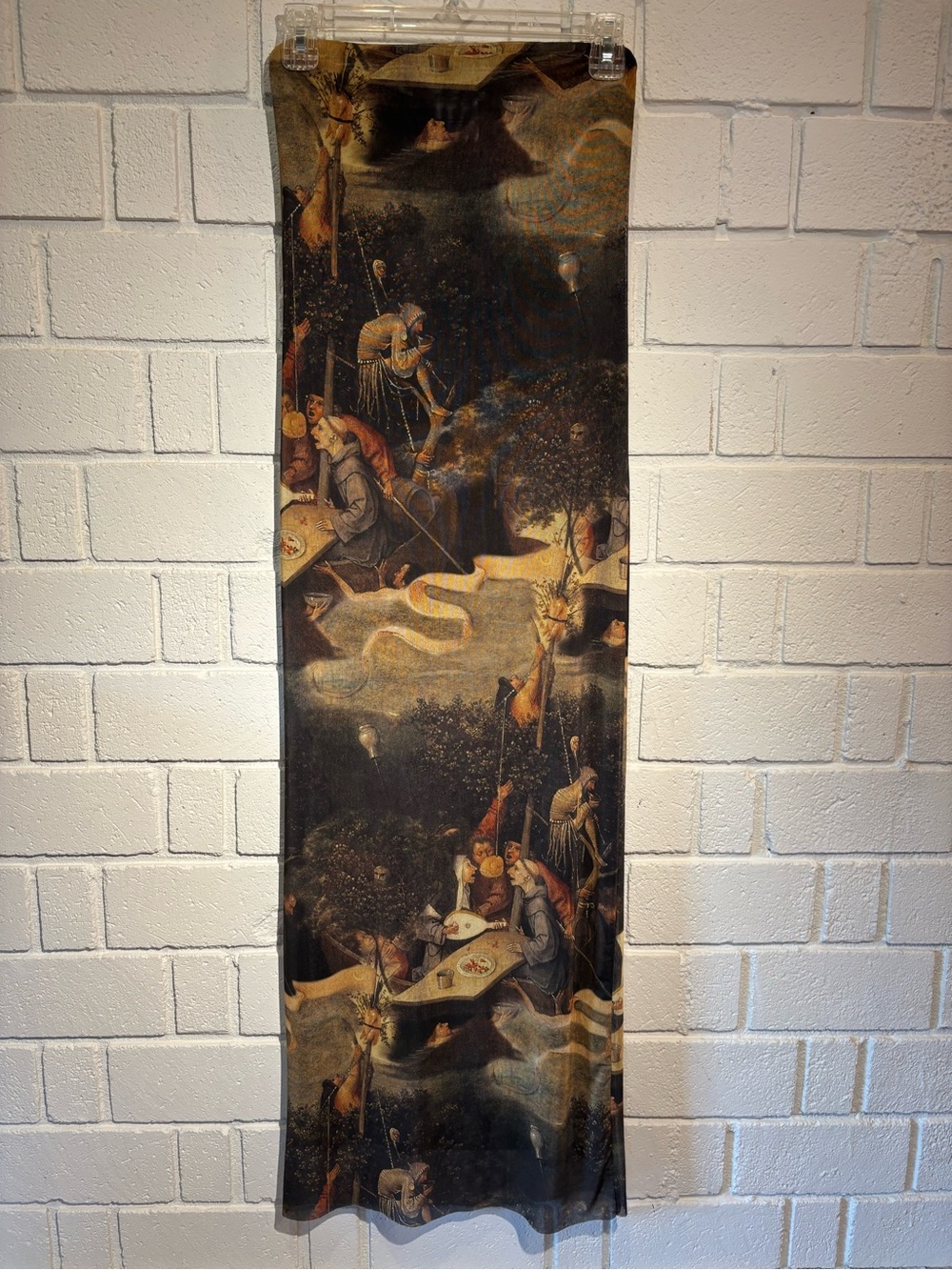 Zara Dark Brown and Black Hieronymus Bosch Print Dress